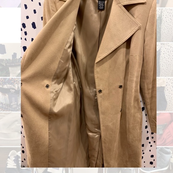 INC suede knee-length coat - Picture 3 of 3